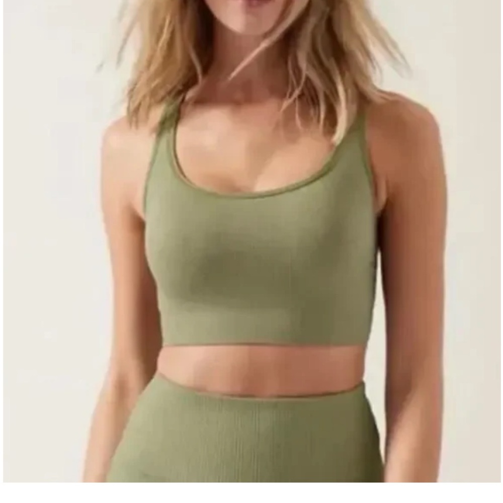 Athleta Aurora Scoop Bra D-DD-Size S Eucalyptus Olive